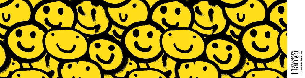 Smiley Faces flat label