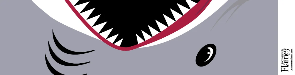 Wide Mouth Shark Flat label
