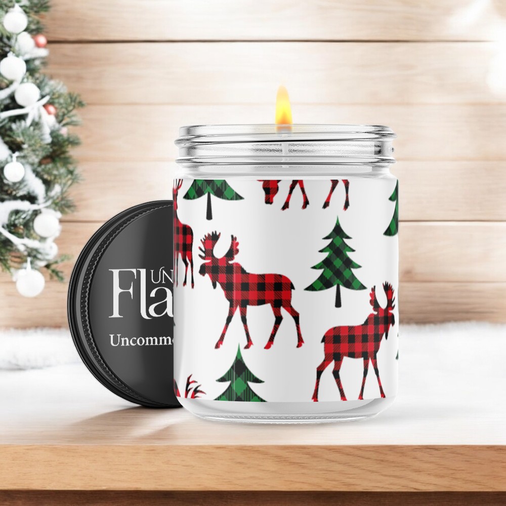 christmas plaid moose