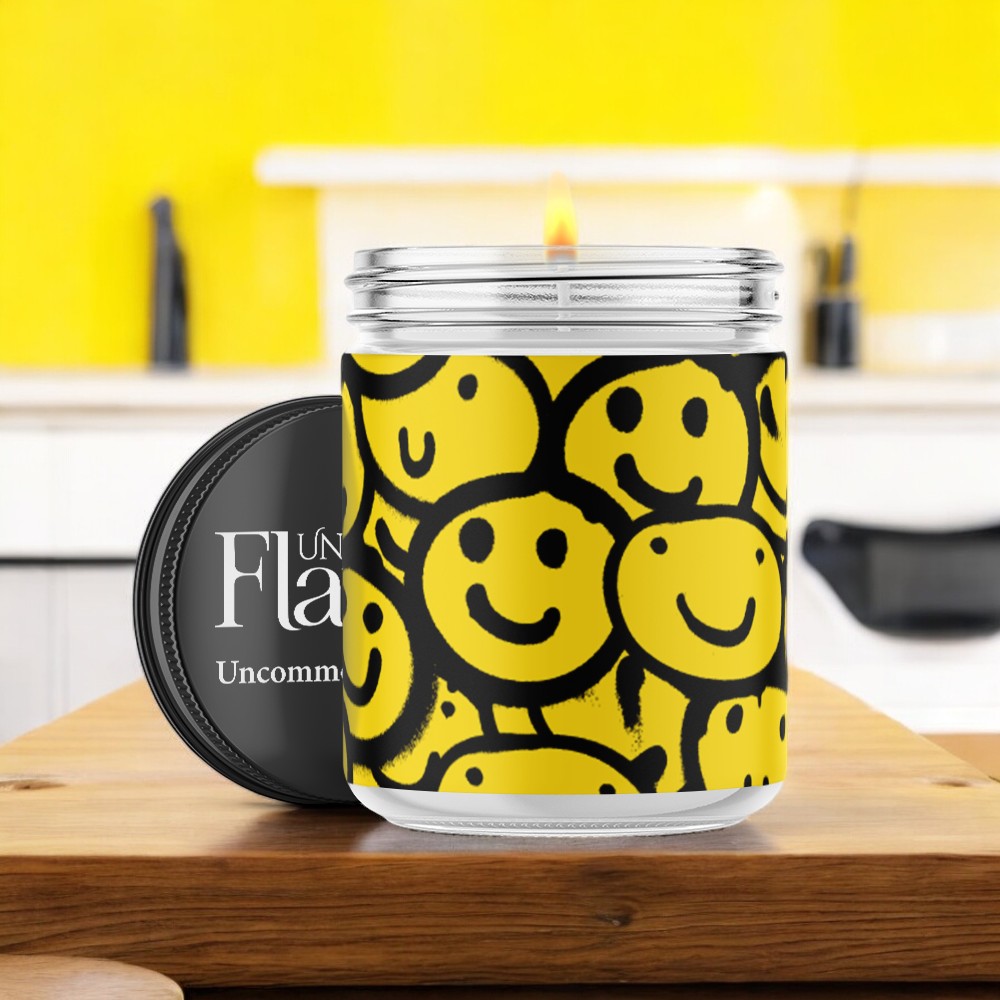 smiley faces candle