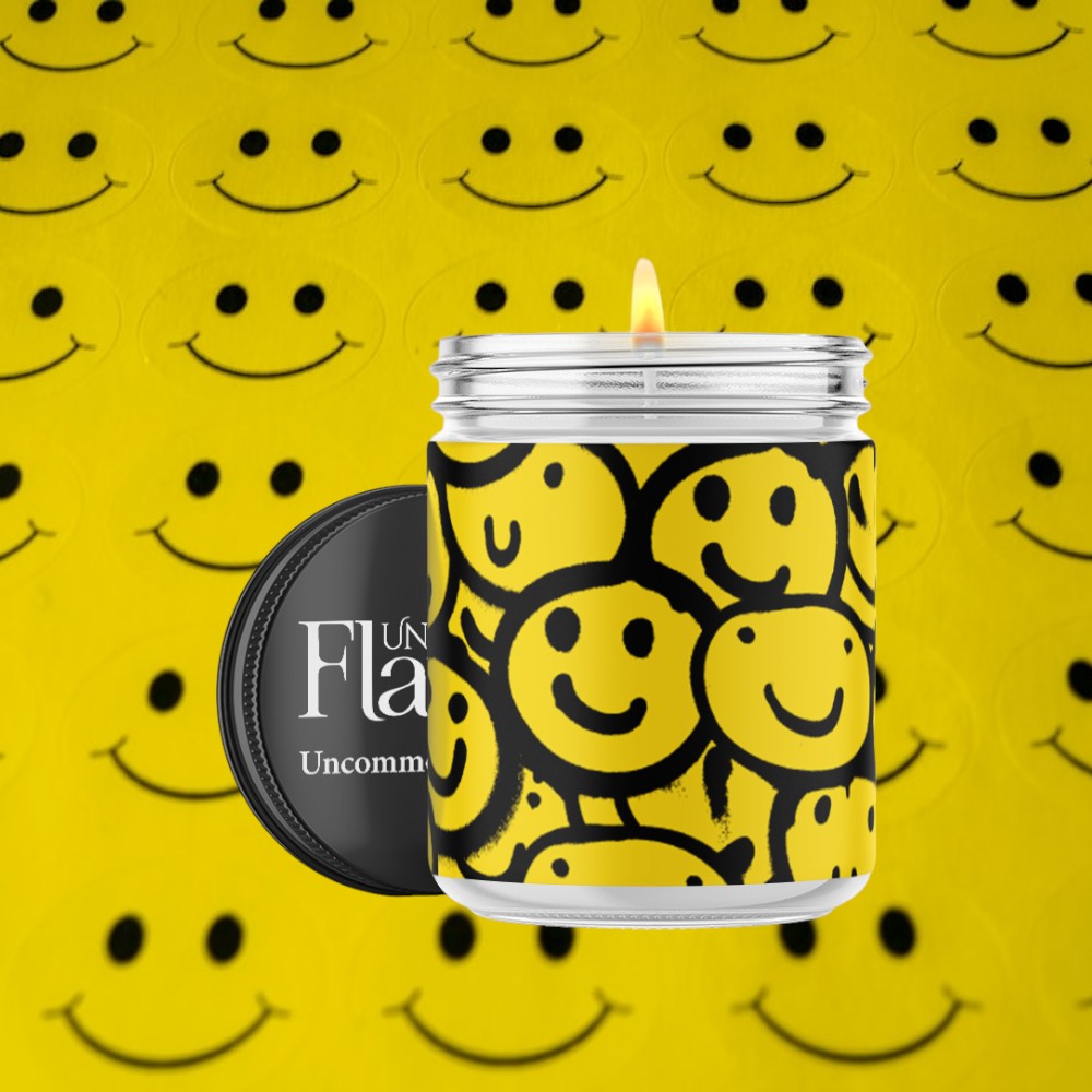 smiley faces candle