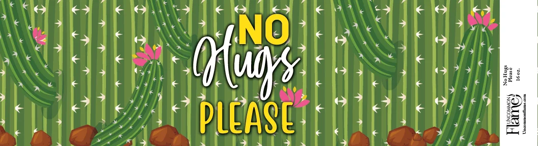No Hugs Please flat label
