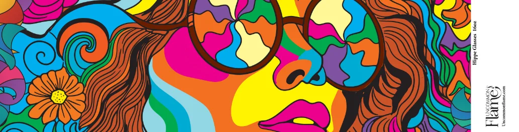 Hippie Glasses flat label