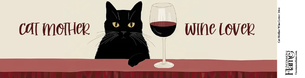 Cat Mother, Wine Lover flat label