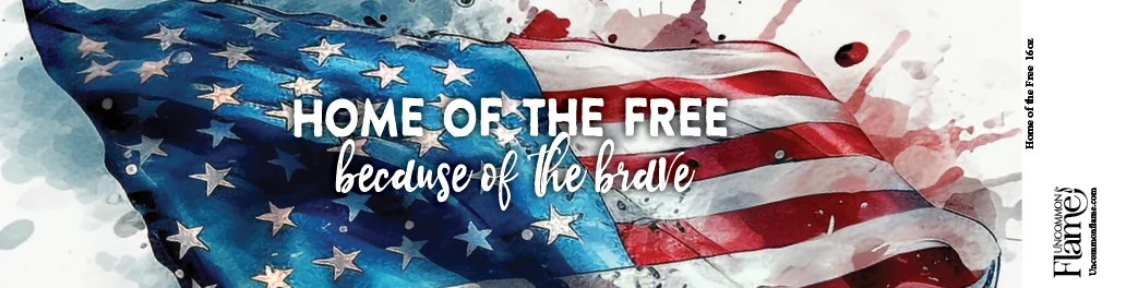 Home of the Free Because of the Brave flat label