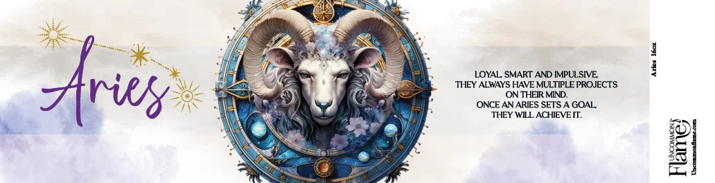 Zodiac Aries flat label