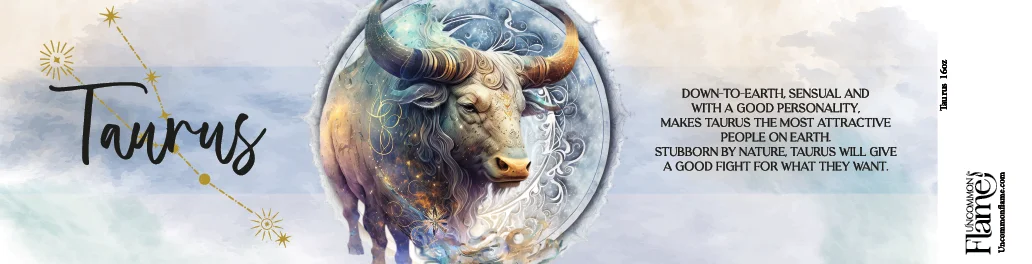 Zodiac Taurus flat label