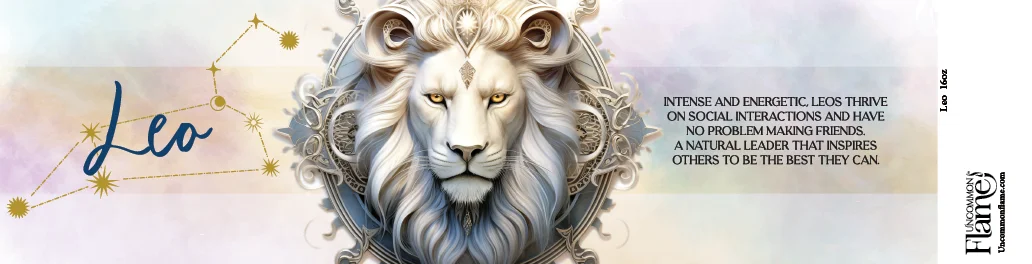 Zodiac Leo flat label