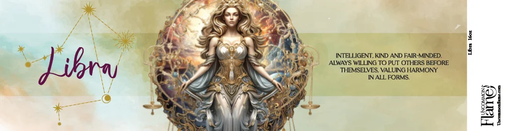 Zodiac Libra flat label