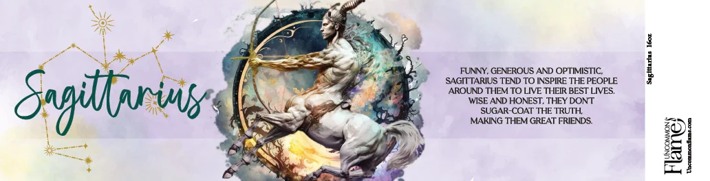 Zodiac Sagittarius flat label