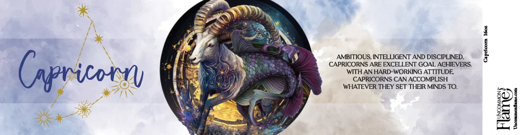 Zodiac Capricorn flat label