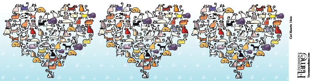 Cat Hearts flat label
