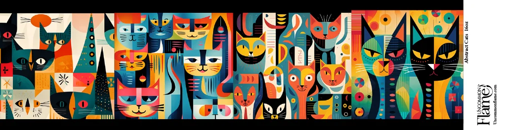 Abstract Cats flat label