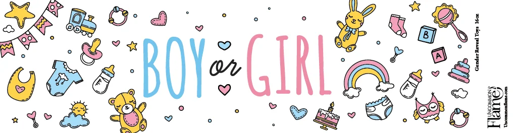 Gender Reveal Toys flat label