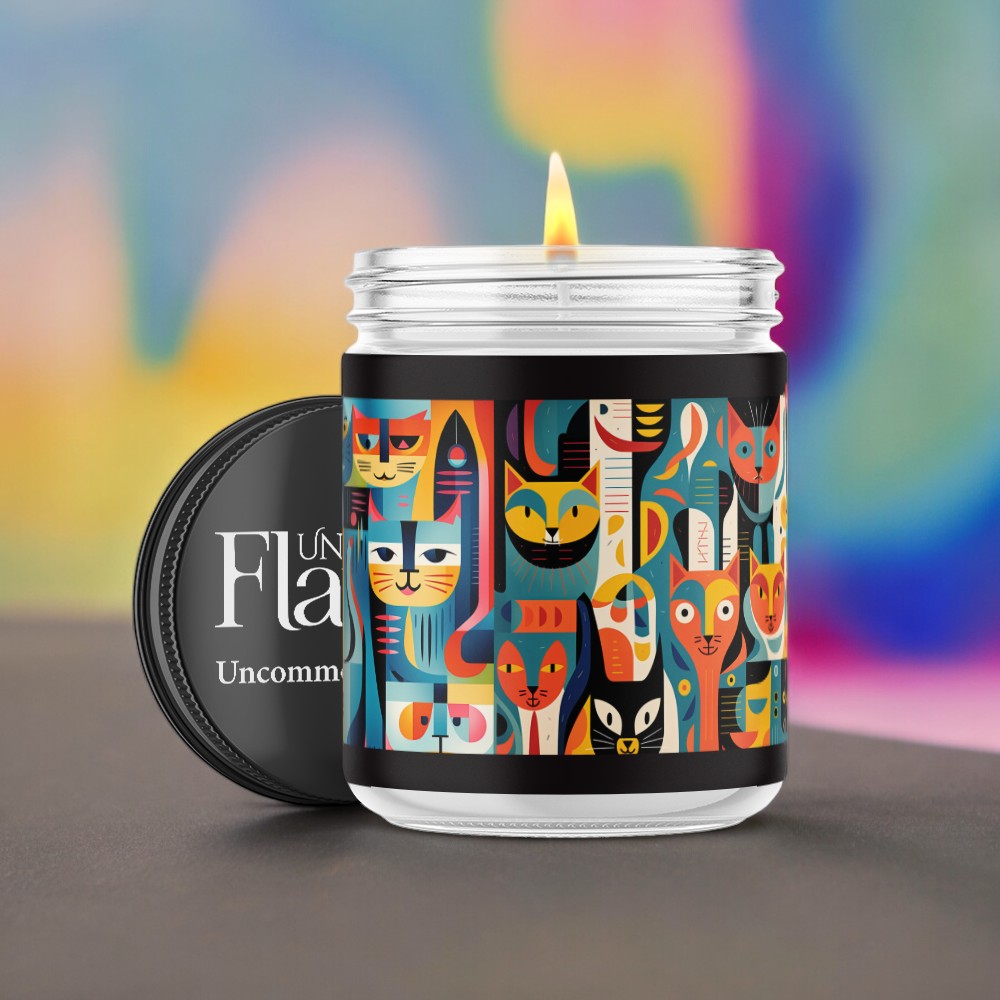 abstract cat candle