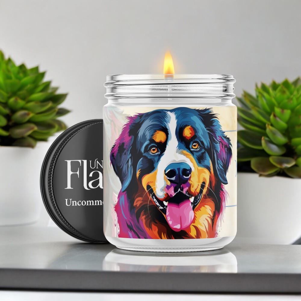 bernese mountain dog candle