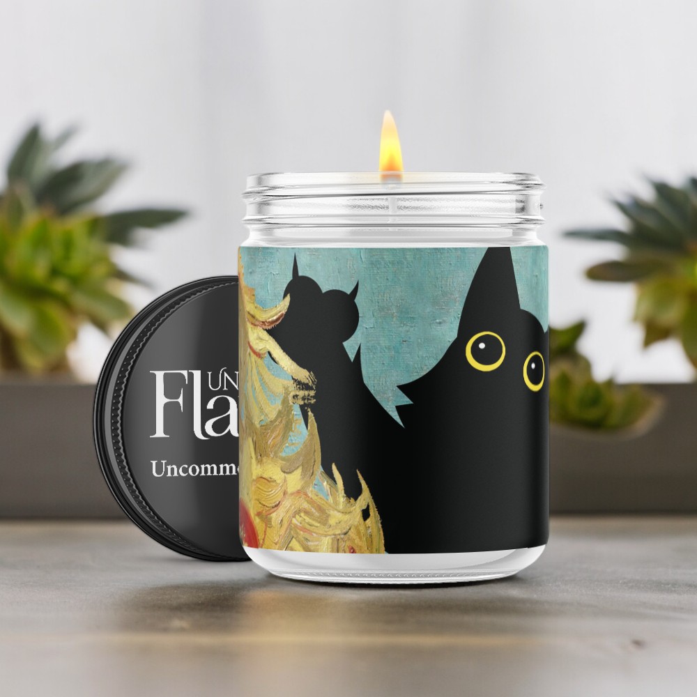 sunflower cat candle