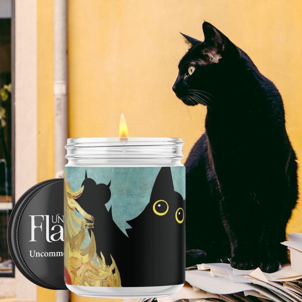 sunflower cat candle