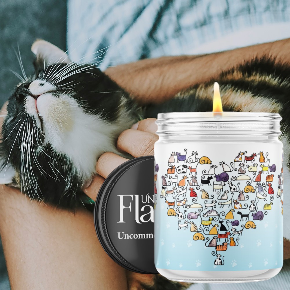 cat heart candle