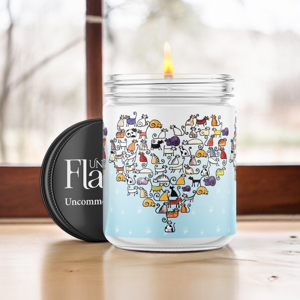 cat heart candle
