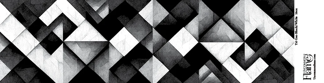 Tri Geo Black/White flat label