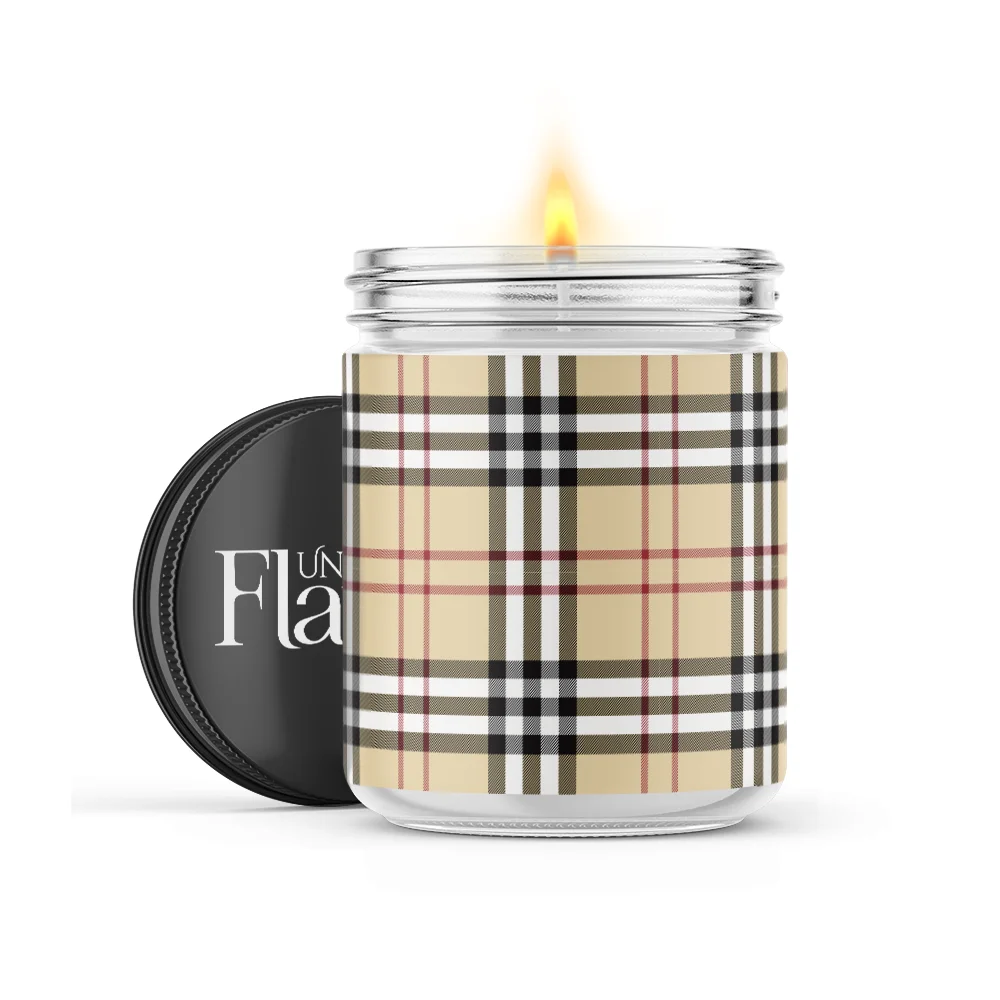 Tartan design candle