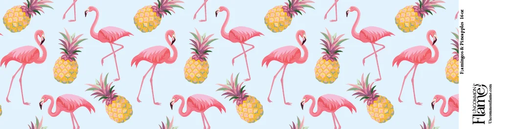 Flamingos & Pineapples flat label
