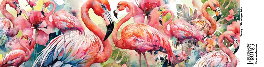 Beauty Of Flamingos flat label
