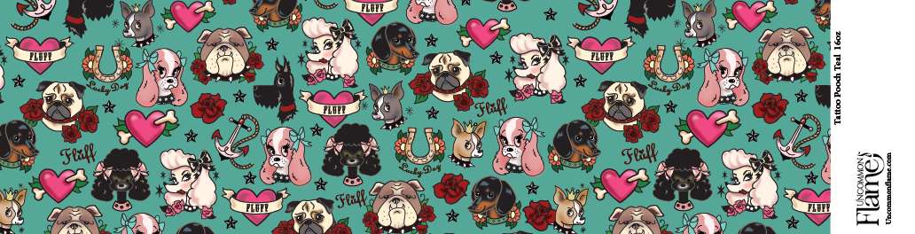 Tattoo Pooch Teal Design