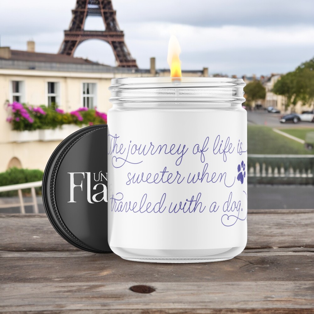 The journey of life is sweet when traveling with a dog candle