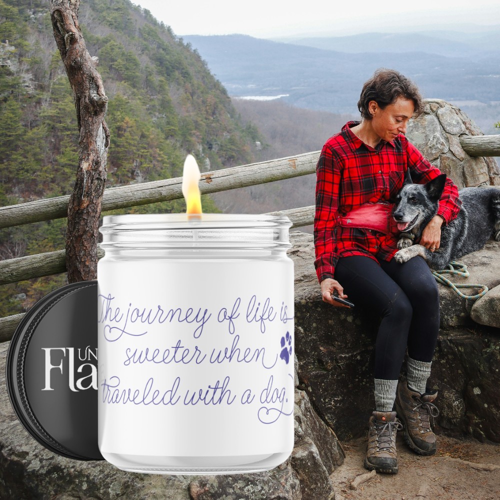 The journey of life is sweet when traveling with a dog candle