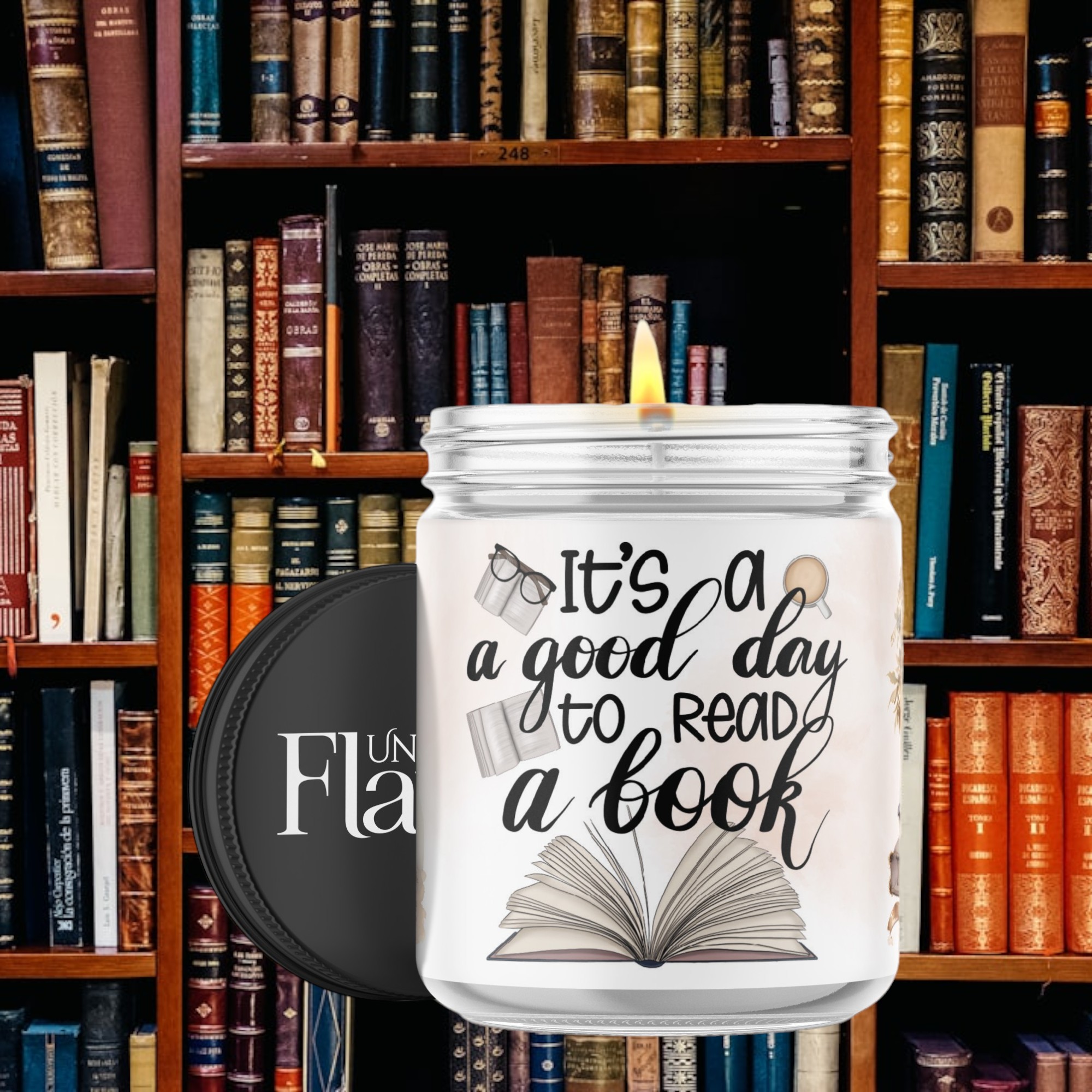 its a good day for a book candle