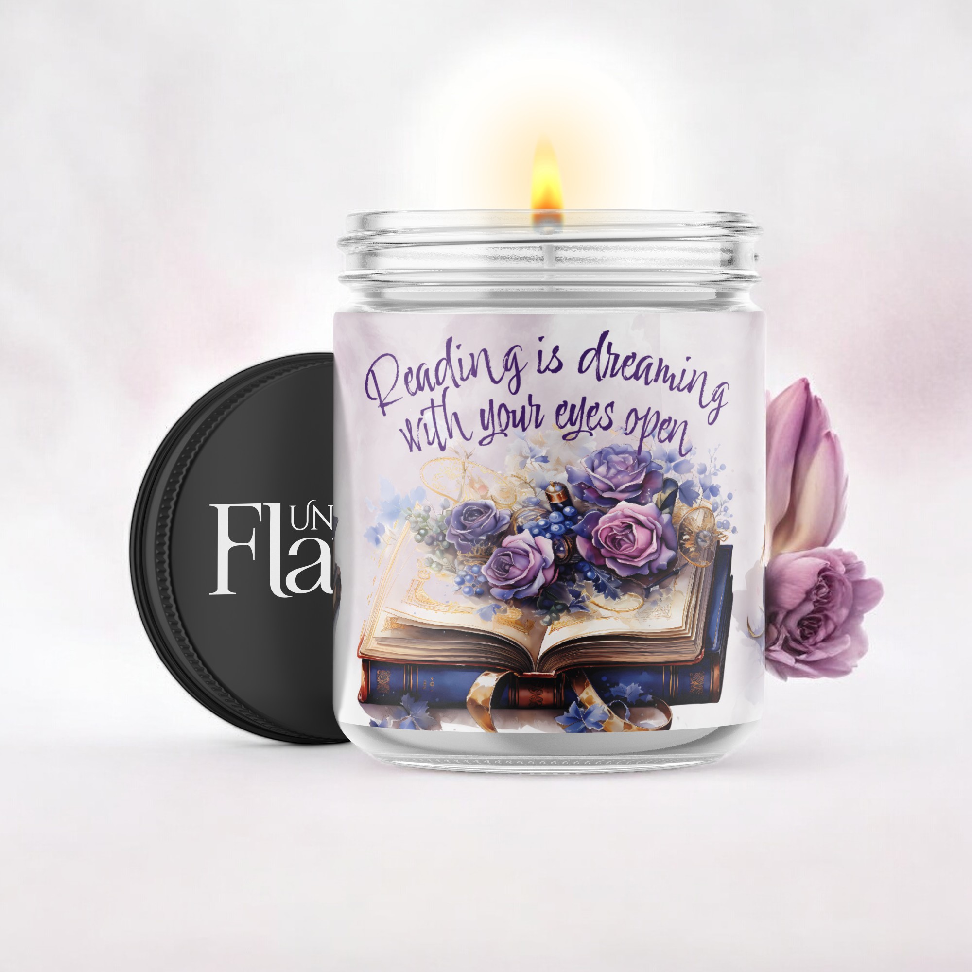 book dreaming candle
