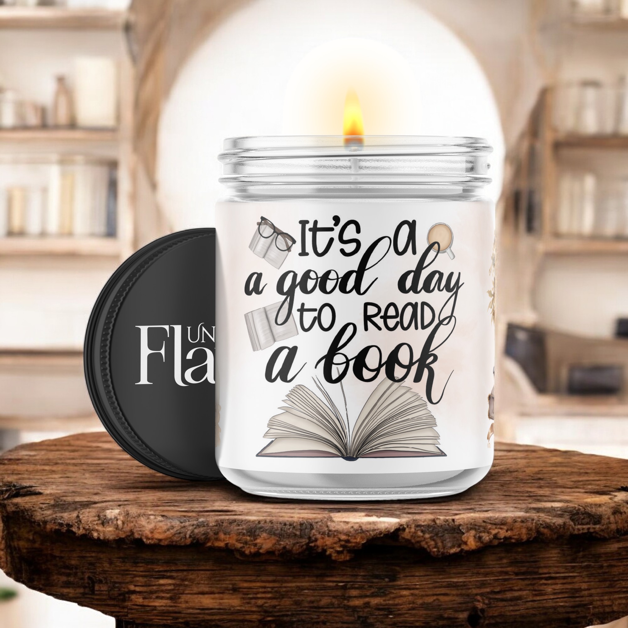 its a good day for a book candle