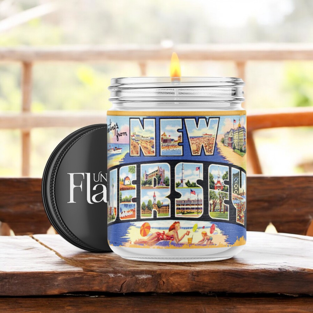 greetings from new jersey candle