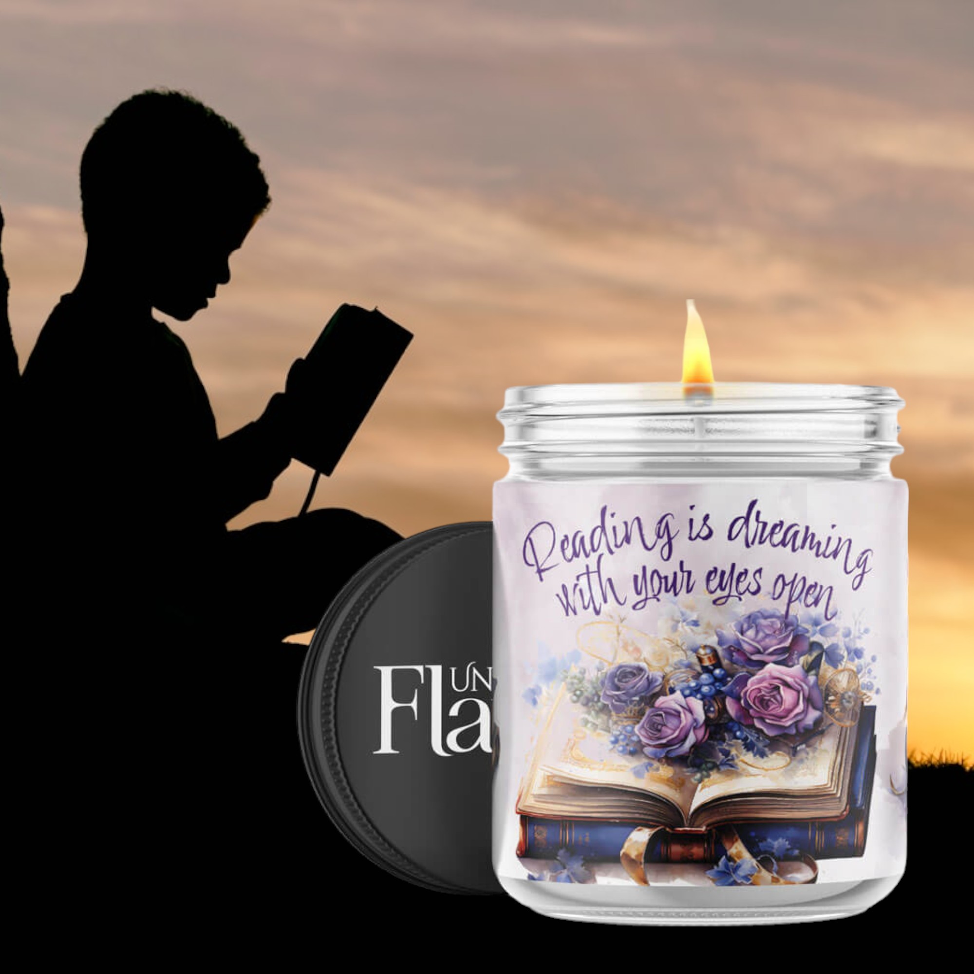 book dreaming candle