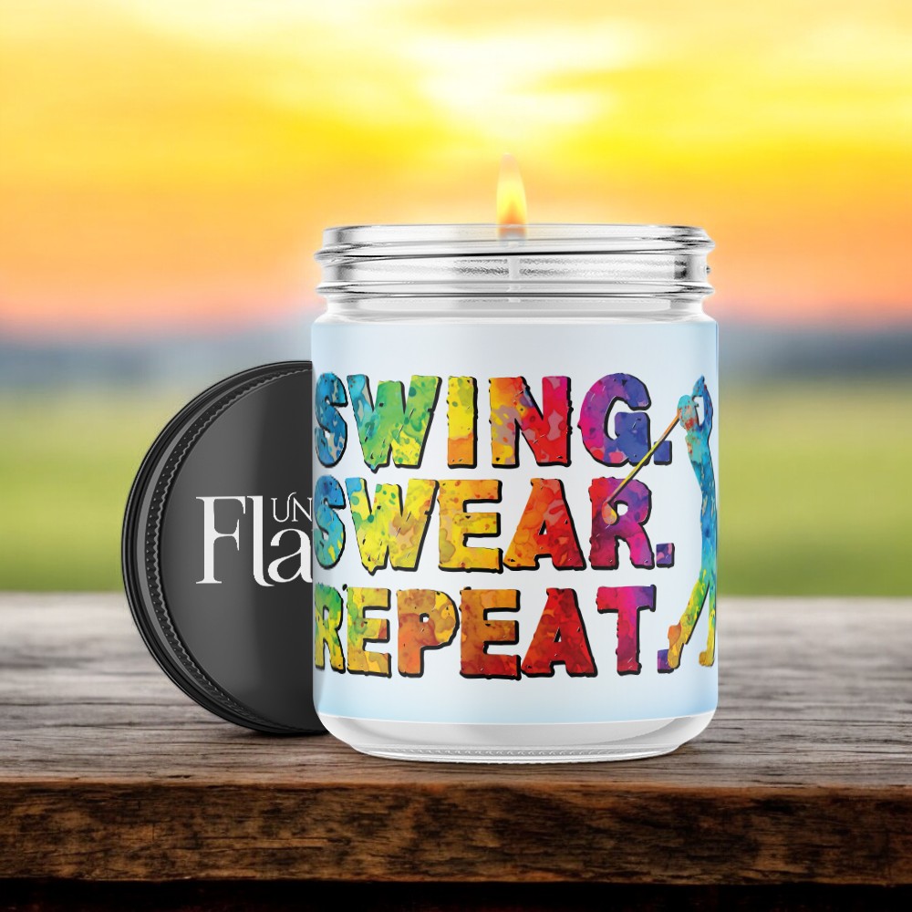 swing, swear, repeat golf candle soy