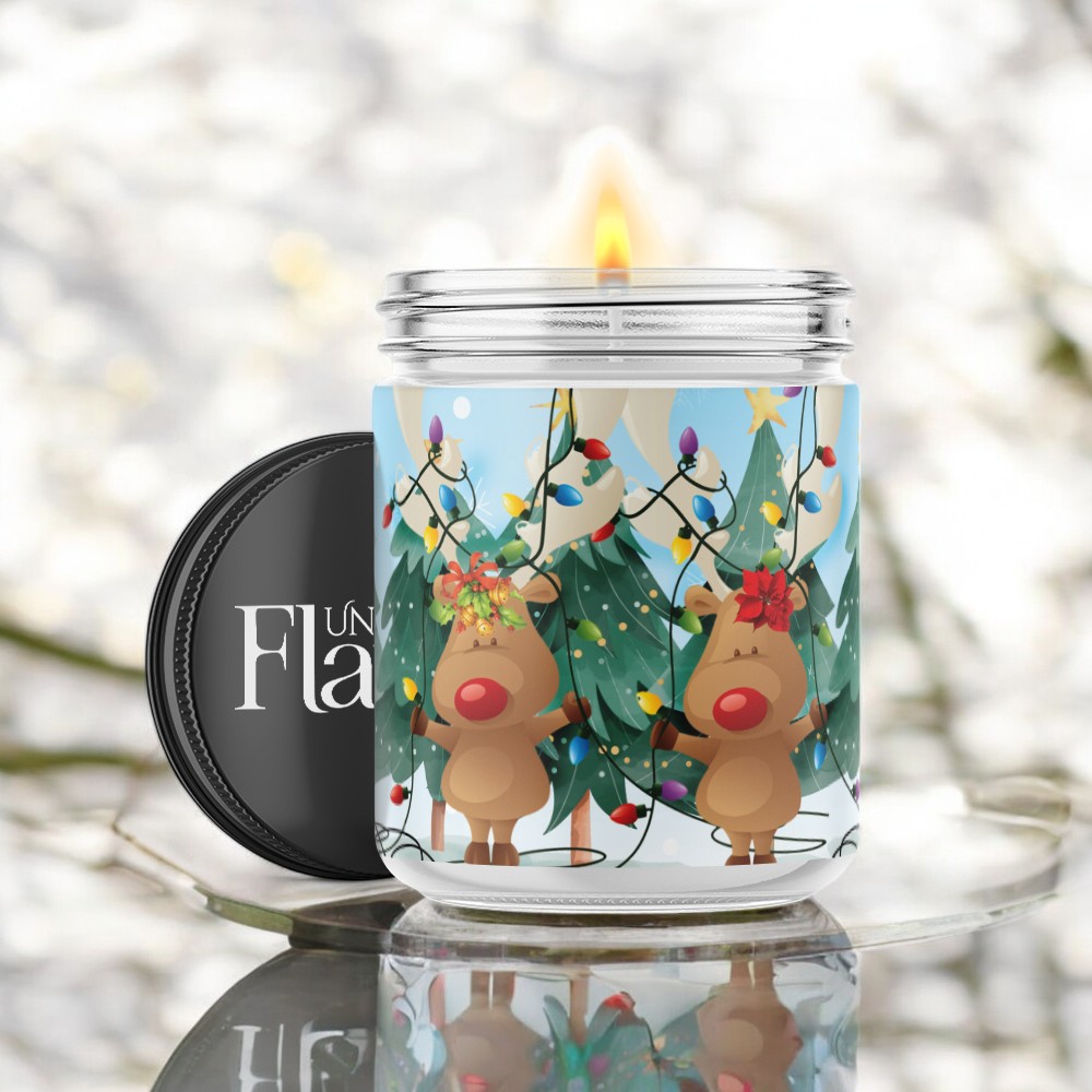 reindeer christmas candle