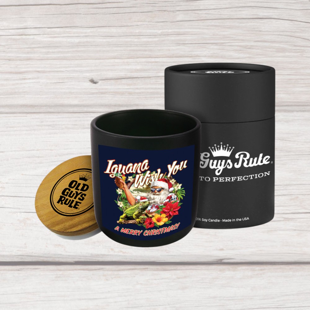 old guys rule iguana candle