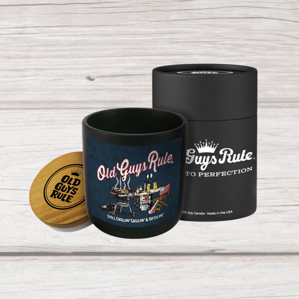 old guys rule grilling candle
